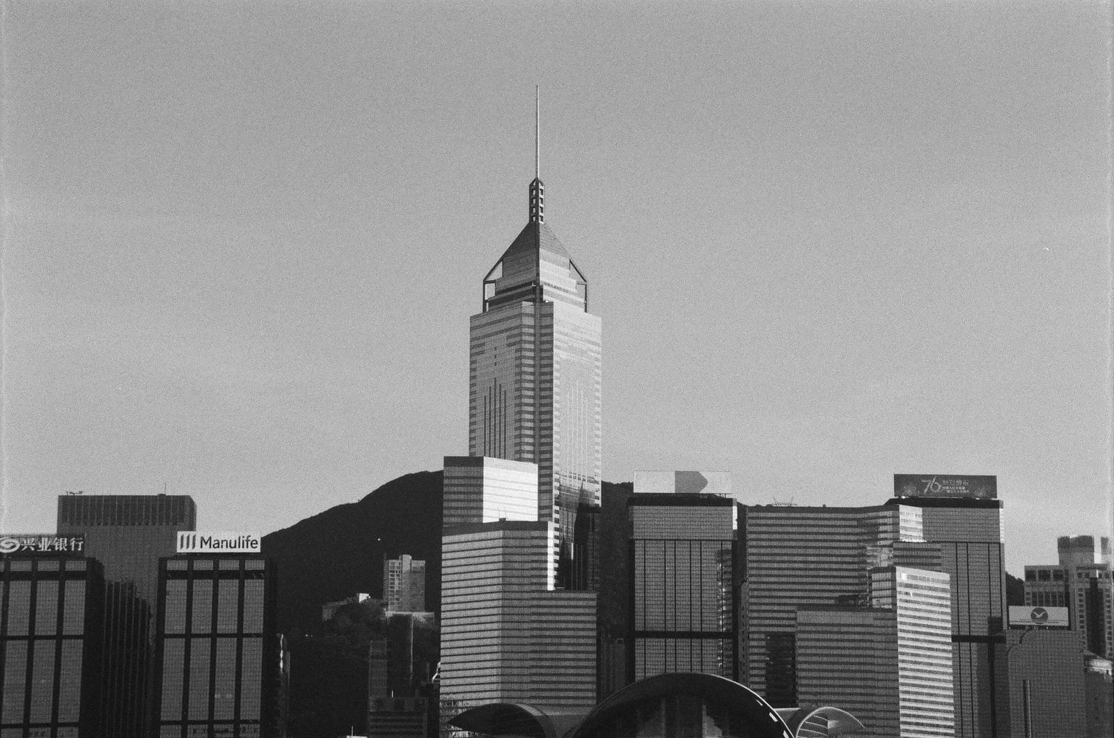 Remote view of the International Commerce Centre in Hong Kong